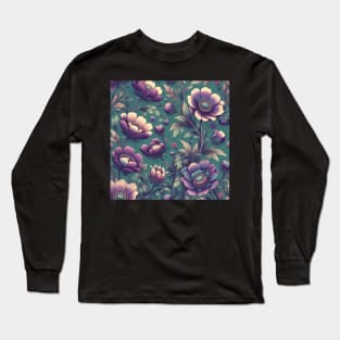 Purple Flowers Long Sleeve T-Shirt